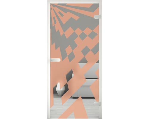 Glastür mit geometrischem Muster für Innenräume