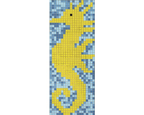 Mosaikbild Seepferdchen 43x110 cm GM K33P gelb