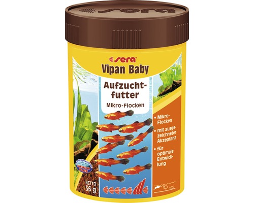 Aufzuchtfutter sera Vipan Baby Flakes 100 ml (56 g), Mikroflocken Aufzuchtfutter sera Vipan Baby Flakes 100 ml (56 g), Mikroflocken