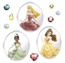 Disney Prinzessinnen Wandsticker mit Aurora, Tiana und Belle