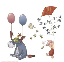 Winnie Puuh Wandaufkleber mit I-Aah, Ferkel, Luftballons und Drachen