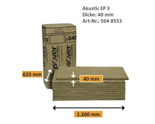 Isover Akustik EP 3 Dämmplatten im Paket, 40 mm dick