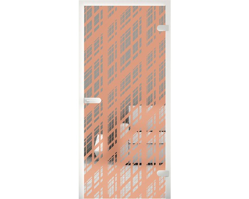 Glastür mit geometrischem Muster