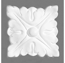 Quadratische Stuckrosette mit floralem Muster