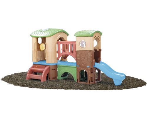 Spielplatz mit Rutsche und zwei Spieltürmen für den Außenbereich