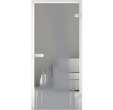 Glastür mit Griff und Beschlägen in einem Badezimmer
