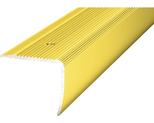 Prinz Treppenkantenprofil Alu gold gelocht 35 x 30 x 2500 mm Treppenkantenprofil aus Metall mit Rillen