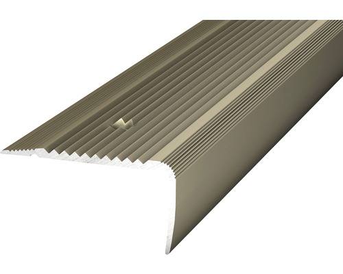 Prinz Treppenkantenprofil Alu Edelstahl matt gelocht 45 x 23 x 2700 mm Treppenkantenprofil aus Metall mit geriffelter Oberfläche
