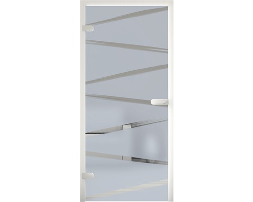 Glastür mit horizontalen Streifen