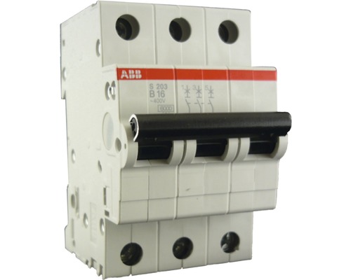 ABB S203-B16 16A Sicherungsautomat B 3-polig ABB Leitungsschutzschalter, dreipolig, 16 Ampere