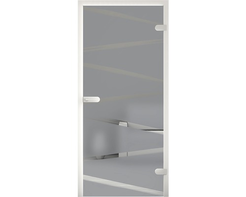 Glastür mit horizontalen Streifenmuster