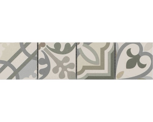 Keramikbordüre Patchwork grey 7,7x31,8 cm-0
