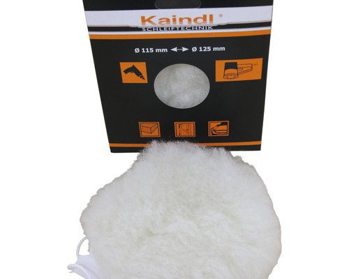Kaindl Polierhaube mit einem Durchmesser von 115 Millimeter bis 125 Millimeter und Verpackung