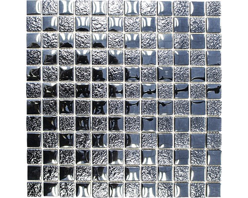 Glasmosaik XCM 8LU89 schwarz 29,8x29,8 cm | HORNBACH