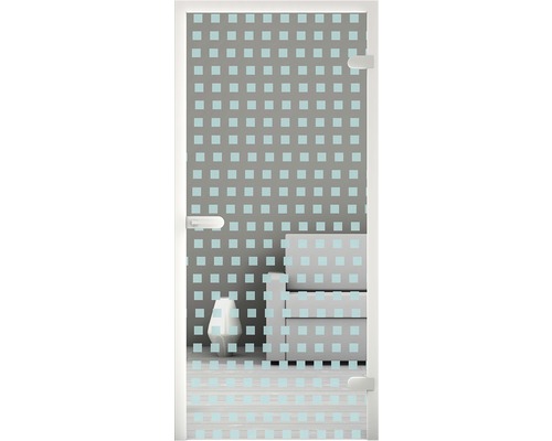 Duschkabine mit Dekor und Glastür