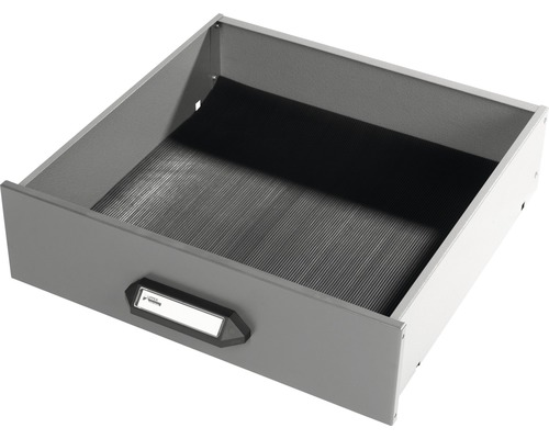 Schublade inkl. Schubladenführung Küpper Hammerschlag-Silber 451x120x445 mm für Werkbank