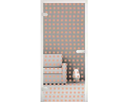 Duschtür mit quadratischem Muster