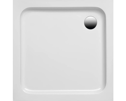 Duschwanne OTTOFOND Imola 80 x 80 x 6 cm weiß glänzend glatt 940401 Quadratische Duschtasse mit Ablaufgarnitur