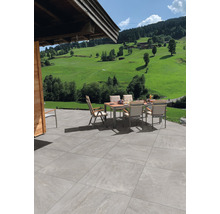 Feinsteinzeug Terrassenplatte Alpen Grigio rektifizierte Kante 60 x 60 x 3 cm-thumb-2