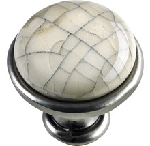 Möbelknopf Zinkdruckguss/Porzellan weiß/brüniert/marmoriert ØxH 27,5/25,5 mm
