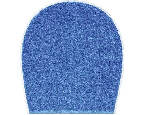 Blaue WC-Deckelauflage aus Textil