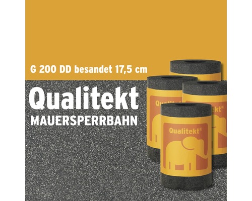 Quandt Bitumen Mauersperrbahn Qualitekt besandet grau G200 DD Rolle 10 m x 17,5 cm