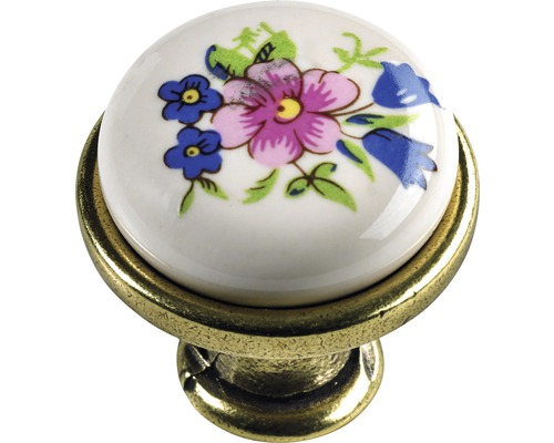 Keramikmöbelknopf mit Blumenmuster