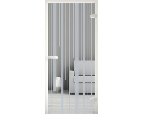 Glastür mit Streifenmuster