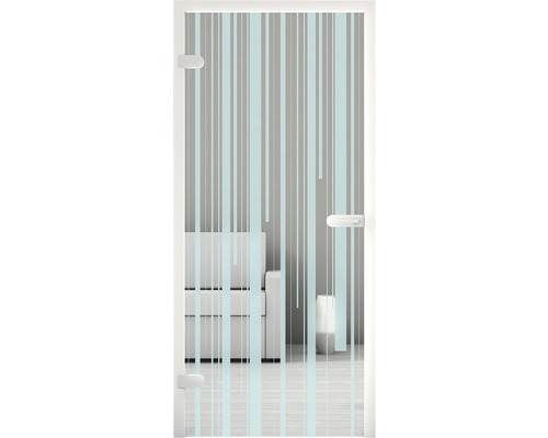 Glastür mit Streifenmuster für Innenräume