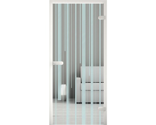 Zimmertür mit Glas und Streifenmuster