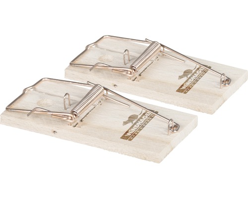 Zwei Mausefallen aus Holz