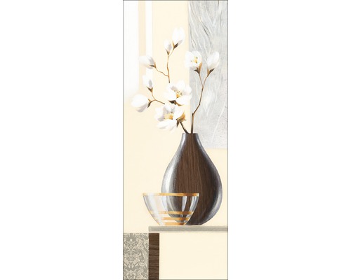 Leinwandbild Brown Oval Vase I 27x77 cm
