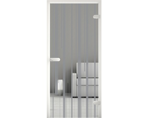 Glastür mit vertikalem Streifenmuster für Innenräume