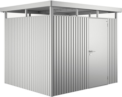 Gerätehaus biohort HighLine H3 Standardtür 254 x 214 cm silber-metallic