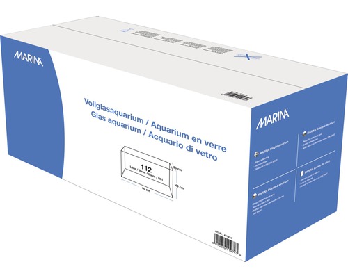 Verpackung eines Glasaquariums mit 112 Litern Fassungsvermögen