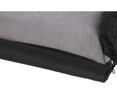 Detailaufnahme eines Hundebetts mit Reißverschluss