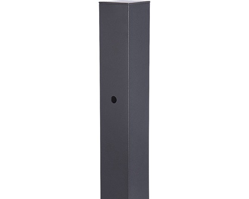 Klobenpfosten ALBERTS Columbus zum Einbetonieren 8,9 x 8,9 x 240 cm schwarz Metallpfosten mit Loch