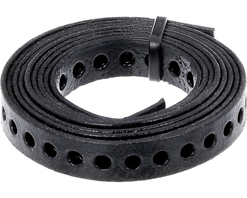 Lochband- und Montageband 20 mm, 1,5 m Rolle, verzinkt schwarz kunststoffbeschichtet