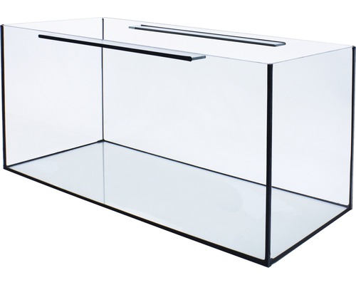 Leeres rechteckiges Glasaquarium mit Abdeckung