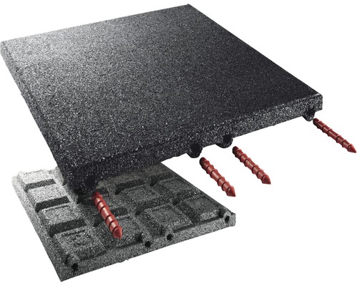 Fallschutzmatte terrasoft 10 m² 50x50x4 cm anthrazit Elastikplatte mit Steckverbindungen für Terrassen- und Gehwegbau