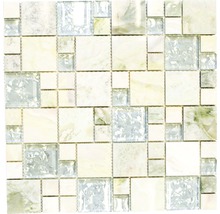 Mosaikfliese aus Glas und Naturstein