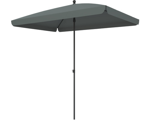 Mittelstockschirm SOLUNA Cannes Push Up 140 x 210 cm dunkelgrau mit UV-Schutz 80, wasserabweisende Polyesterbespannung, Schnellspannsystem, Dreh und Neigfunktion Rechteckiger Sonnenschirm mit Mittelstock für den Garten