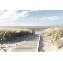 Holzweg zum Strand mit Sand und Dünen
