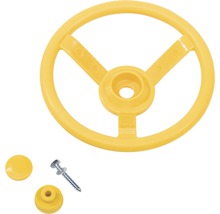 Gelbes Steuerrad für Spielgeräte mit Montagematerial