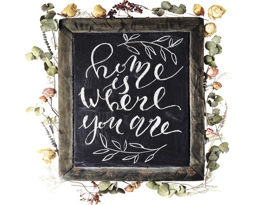 Glasbild Home Is Where You Are 30x30 cm GLA1828