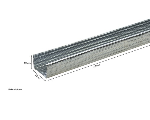 Metallständerprofil mit den Maßen 3,50 m Länge, 50 mm Breite und 75 mm Höhe
