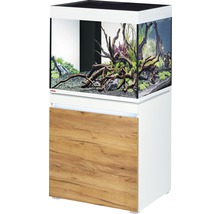 Aquarium mit Unterschrank, ausgestattet mit Pflanzen und Wurzeln