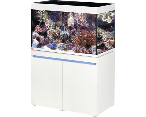 Aquariumkombination EHEIM incpiria 330 marine mit LED-Beleuchtung, Förderpumpe und beleuchtbaren Unterschrank alpin