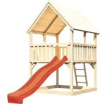 Spielhaus mit Rutsche und Leiter aus Holz