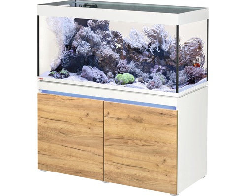 Aquariumkombination EHEIM incpiria 430 reef mit Förderpumpe und beleuchtbaren Unterschrank alpin/Eiche